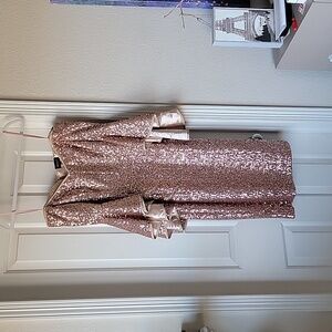 NWOT Milly Rose Gold Sequined Dress 6